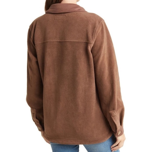 NWT BlankNYC Fleece Button Front Shirt Jacket Shacket Brown - Picture 2 of 6